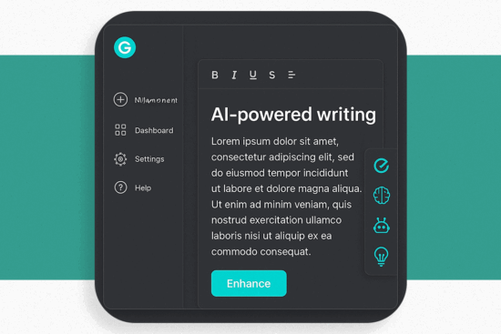 تصویر رابط کاربری جدید Grammarly + "رابط کاربری جدید و ابزارهای هوش مصنوعی Grammarly"